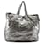 Sac fourre-tout Chanel Unlimited Nylon Argenté  ref.1514417