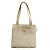 Chanel Stepp-Canvas-Tote-Bag in Elfenbein Beige Roh Aus weiß