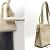 Chanel Stepp-Canvas-Tote-Bag in Elfenbein Beige Roh Aus weiß - Ansicht 2