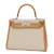 Hermès Hermes Kelly 28 Handbag Brown Cream Cloth  ref.1514904