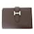 Hermès Portefeuille pliant tri-fold Hermes Bearn Marron Bleu  ref.1515319