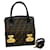 Borsa a mano in pelle e tela con logo FF Zucca di Fendi Marrone Nero  ref.1515732