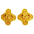 Chanel Vintage Gold Flower Coco Clip Earrings Golden Metal  ref.1516243