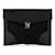 Black Prada Saffiano Trimmed Tessuto Clutch Leather  ref.1517288