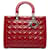 Borsa Lady Dior grande in vernice rossa Rosso Pelle  ref.1517316