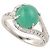 Autre Marque Pt900 Smaragd Katzenauge Ring mit Diamanten, Größe 12 Grün