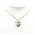Collana Chanel Coco Mark Mademoiselle Heart Nero Bianco D'oro - vista 5