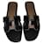 Sandali Hermès Oran in pelle nera Nero  - vista 1