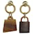 Hermès Hermes Amulet Maroquinier Kelly Cadena Earrings Brown Golden Gold-plated  ref.1522586