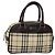 Borsa a mano in nylon nero e beige con motivo Nova Check di BURBERRY Auth yk13499