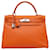 Kelly Hermès HERMES HandbagsLeather Orange  ref.1523021