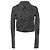 Stella Mc Cartney Chaqueta de moto de algodón negro con estampado de serpiente Stella McCartney