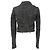 Stella Mc Cartney Chaqueta de moto de algodón negro con estampado de serpiente Stella McCartney - vista 3