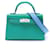 Hermès Hermes Kelly 2 De Handbag in Green Leather  ref.1523745