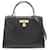 Hermès Hermes Kelly 28 Handbag Black Blue Pony-style calfskin  ref.1523797