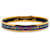 Hermès Blue Narrow Flags Enamel Bangle 65 Gold-plated  ref.1523835