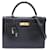 Hermès Hermes Kelly 32 Handbag Navy blue Pony-style calfskin  ref.1524159