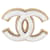 Other jewelry NINE CHANEL CC LOGO BROOCH IN WHITE RESIN 2022 NEW RESIN BROOCH Golden Metal  ref.1524485