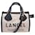 NEW LANCEL SUMMER TOTE MINI A12006 CANVAS & LEATHER SHOULDER BAG Beige  ref.1524487