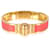 Bracelet Hinges Hermès en cuir corail Métal Doré Métallisé  ref.1524491