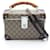 GUCCI x GLOBE-TROTTER Bamboo GG Supreme Vanity Case Handbag Brown Beige Leather Cloth Plastic  ref.1525218