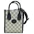 Sac tote Interlocking G GUCCI Cuir Toile Plastique Bleu Marine  ref.1525220