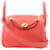 Hermès Bolsa de Ombro Hermes Lindy Rose Texas Vermelho Couro  ref.1525248