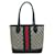 Sac fourre-tout en toile GG Gucci en cuir Noir Beige  ref.1525404