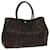 Hermès HERMES Amazonia Garden Party PM Hand Bag Leather Brown Auth bs15868  ref.1525687