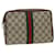 GUCCI GG Toile Web Sherry Ligne Pochette Sac PVC Cuir Beige Vert Auth th5130 Rouge  ref.1525751