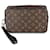 Louis Vuitton Monogram Macassar Canvas Kasai Clutch Brown Black Cloth  ref.1525877