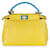 Fendi Mini Peekaboo en Nappa colorblock jaune et bleu Cuir  ref.1525975