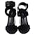 Louis Vuitton Black Ankle Wrap Sandals Velvet  ref.1526353