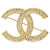 Gold Chanel Coco Mark Rhinestone Brooch Golden  ref.1526464