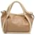 Stella Mc Cartney Tan Stella McCartney Shearling Trimmed Stella Logo Satchel Camel Leather  ref.1526641