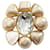 Broche de strass chapado en oro Chanel Blanco Dorado  ref.1528368