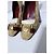 Pumps Gucci Monogram Web Marrone/Beige Taglia 35,5 - vista 4