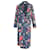  Diane Von Furstenberg Floral Print Double-Breasted Coat in Blue Polyester  ref.1528698