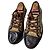 Sneakers in pelle e tela monogram Gucci con lacci marrone/beige taglia 7,5