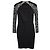 Stella Mc Cartney Vestido midi de rayón negro con patrón de encaje Stella McCartney