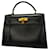 Hermès Hermes Kelly 32 Handbag in Black Box Calf Leather Pony-style calfskin  ref.1532976