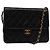 CHANEL Matelassé Ketten-Schultertasche aus Lammleder Schwarz CC Auth 83342