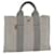 Hermès HERMES New Fourre Tout PM Hand Bag Canvas Gray Auth 81977 Brown Cloth  ref.1533153