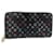 LOUIS VUITTON Carteira Zippy Multicolorida Monograma Preta M60243 LV Auth 82169 Preto  ref.1533287