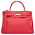 Kelly Hermès HERMES HandbagsLeather Red  ref.1533516