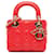 Lady Dior DIOR HandbagsLeather Red  ref.1533562