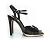 Rene Caovilla, satin cross strap sandal Black Golden - view 4
