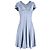 Zac Posen V-Ausschnitt Midi-Kleid aus blauer Satin