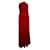 Vera Wang Draped red evening gown from satin and jersey Polyester  ref.1534523