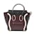 Céline Bolsa Tote Celine Luggage Micro Shopper Preto Branco Bordeaux Couro  ref.1534628